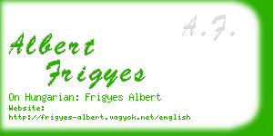 albert frigyes business card